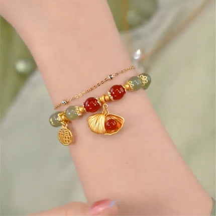 Imitation Hetian Yu bracelet female ins niche design non-fading retro light luxury temperament bracelet girlfriends gift Bai match