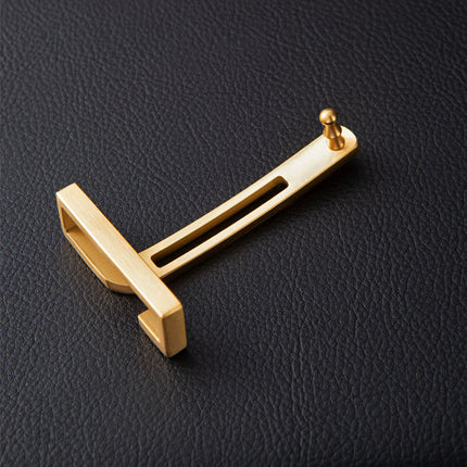 Inner Wearing Smooth Buckle Plate Buckle Leather Head Men's Stainless Steel Hanging Buckle T Letter Perforated Pant Belt Simple
