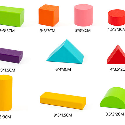 Baby Children's Wood Building Blocks Early Education Educational Assembled Solid Wood Boys and Girls Baby 1-2 Years Old 3-6 Barrel Wooden Toys