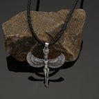 Silver-large leather rope / 60cm