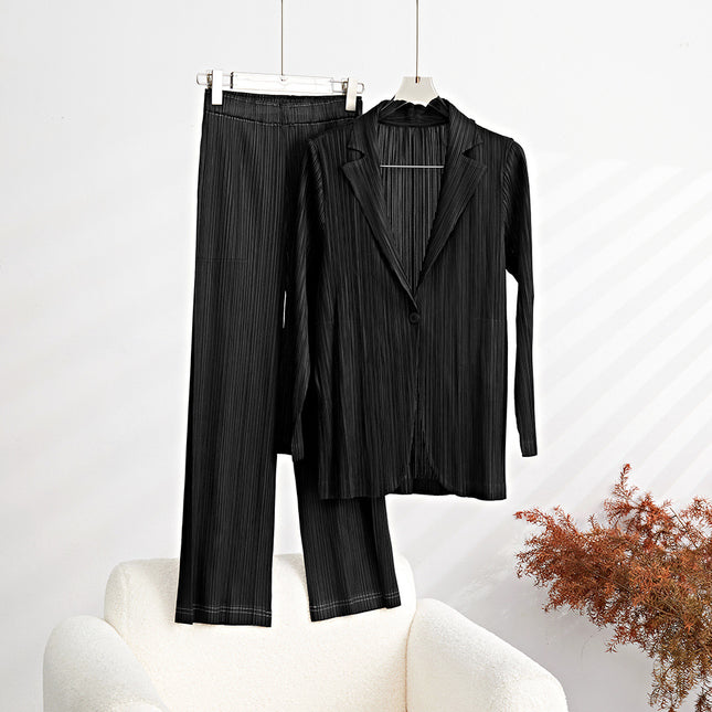 Casual Business Wear Pants Suit Women's High-end Fashion 2023 New Suit Jacket Pleated Pants Women's Two-piece Set