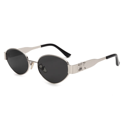 Y2K40235 Old Money Style Sunglasses Female Internet Celebrity Street Style Glasses Retro Oval High-End Cat-Eye Sunglasses