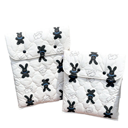 Polka Dot Quilted Bunny iPad Storage Bag Laptop Bag 11inch 13inch Inner Liner Protective Sleeve Portable Cute and Fun