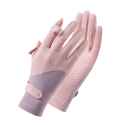 Sun Protection Gloves for Women, Thin Style, Touch Screen Compatible, Summer Outdoor Driving, Sports, Cycling, Ice Silk Gloves, Uv Protection, Wholesale