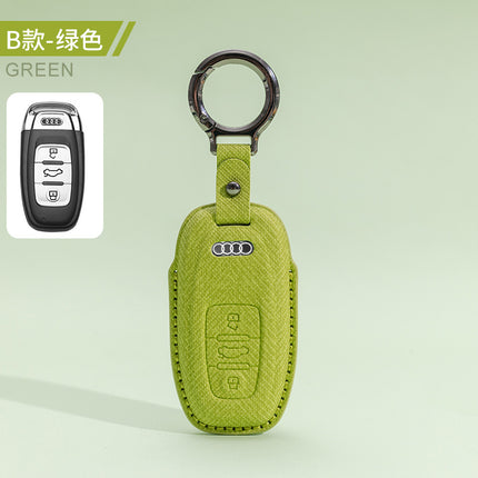 Suitable for Audi A6L Key Cover A8 Male A4L Male A7A3 Female Q3 Car Q5L Cowhide Q8 Shell Q7 Buckle Q2L Special Buckle