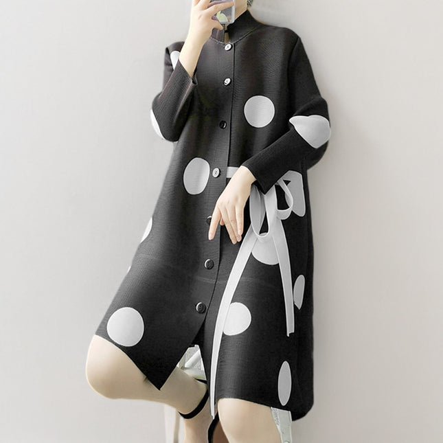 Western style age-reducing pleated dress women's plus size clothes loose temperament middle-aged mom dress Sanzhai small skirt