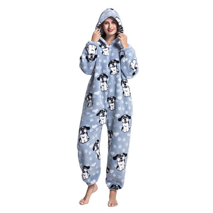 Mixed Wholesale Autumn and Winter Cotton Velvet Animal Cartoon Siamese Pajamas Thickened Men and Women Couple Home Clothes Tianma Adult