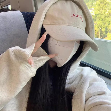 Four Seasons Hat Women's Big Head Baseball Cap Men's Trendy Niche Design Sense All-match Sports Korean Style Cap Shiny Face