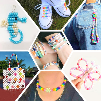 Cross-Border Bucket Beads DIY Accessories Kidsren's Pony Beads DIY Bracelet Jewelry Accessories Material Package Full Set