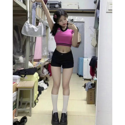 Spice Girls Denim Shorts Women's Ins Summer 2025 New High Waist Slimming Black Pants Tight Micro-elastic Hip Hot Pants