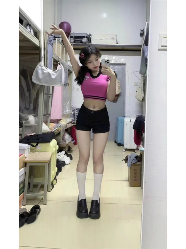 Spice Girls Denim Shorts Women's Ins Summer 2025 New High Waist Slimming Black Pants Tight Micro-elastic Hip Hot Pants