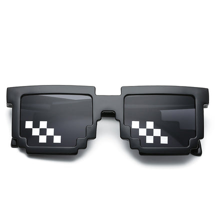 Internet Celebrity Mosaic Party Glasses Male Funny Artifact Student Performance Black Sunglasses Female Personalized Pixel Sunglasses
