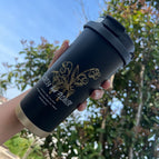 500ml / Lily of the valley thermos cup-classic black [free carrying rope]