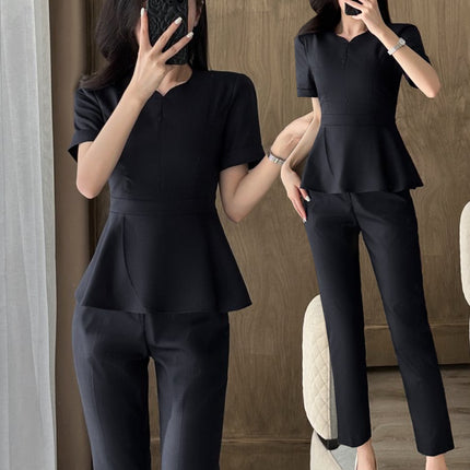 Professional Suit Suit for Women 2025 New Summer Thin Classy Elegant Beauty Salon Jewelry Store Front Desk Work Clothes