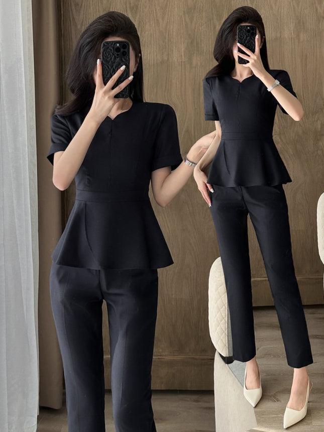 Professional Suit Suit for Women 2025 New Summer Thin Classy Elegant Beauty Salon Jewelry Store Front Desk Work Clothes
