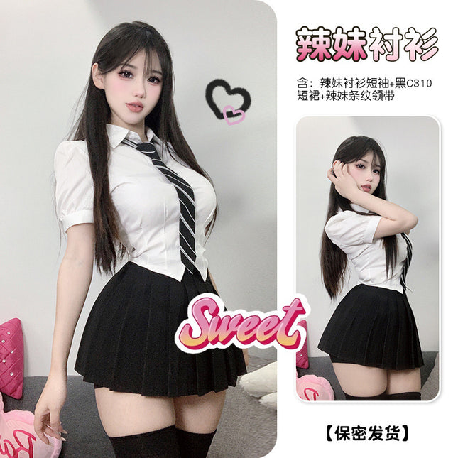 Pure Lust Style Sexy 2024 New Design Niche Slimming Look Pure Lust Style Waist Sexy White Shirt