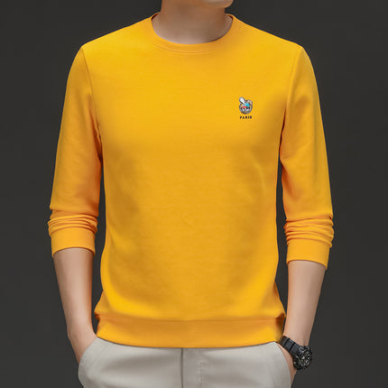 Ming Di Mouse Men's Autumn New Easiest for Match Long Sleeve T-Shirt Tops Fashionable Round Neck Bottoming Shirts Men's Sweatshirts