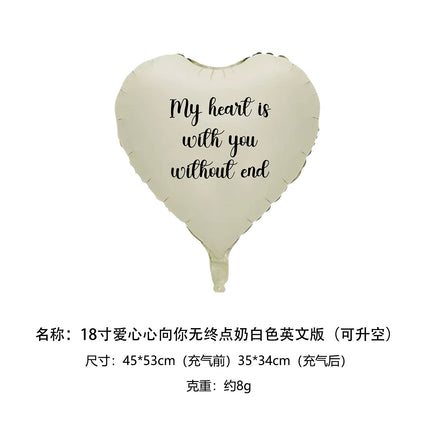 2026 New Year's Eve 18inch Aluminum Foil Heart Balloons Floating Set - Peace, Joy, Happy Birthday Theme