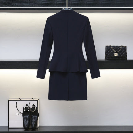 High-end professional dress winter long sleeve civil servant interview formal dress women beauty salon jewelry overalls professional temperament
