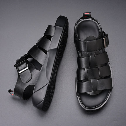 Roman Sandals for Men 2023 Summer New High-Top Casual Leather Shoes Outdoor Trendy Stylish Outdoor Wear 4885-Y
