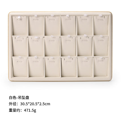 Counter Leather Jewelry Tray High-End Jade Pendant Tray Ring Storage Tray Jewelry Display Stand Live Broadcast Props
