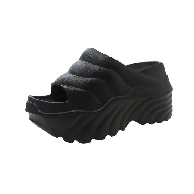 High-Heeled Slippers 2024 New Fashion Thick-Soled Internet Celebrity 10cm Women's Height-Increasing Outdoor Wear in Stock Ins European and American Style