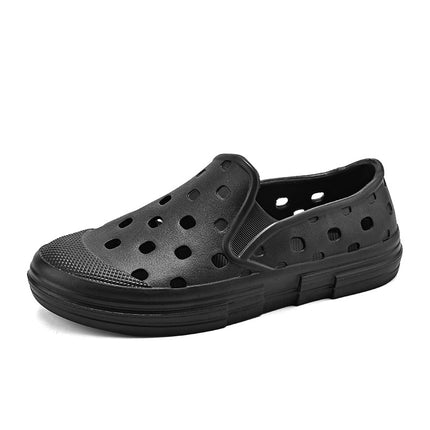 Cross-border Hole Shoes Men's and Women's Non-slip Deodorant Soft Bottom EVA Board Shoes Black Summer Breathable Slip-on Casual Shoes