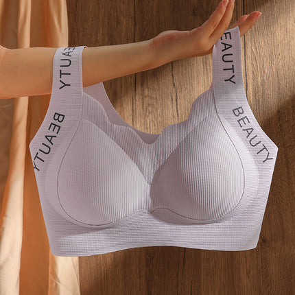 Big Chest Shown Small No-mark This Year of Life Red Wedding Full Cup Gathering Underwear Gathering Parammary Anti-sagging No-rims Bra