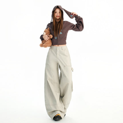 American Street Design Silhouette Scimitar Pants Women's Personalized Loose Wide-Leg Floor-Length Pants 2025 Early Autumn New Style