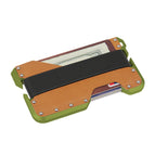 Green metal + khaki leather + black silicone tape