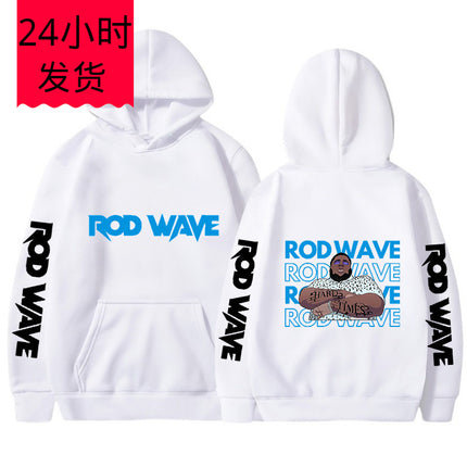 2023 Cross-Border New Product Rod Wave Series Front and Rear Lettering Peripheral Fashion Casual Hooded Sweatshirt