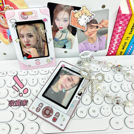 Transparent Card Holder Ins Style Idol Chasing Star Acrylic Small Card Protective Cover Chain Polaroid Photo Card Bag Pendant