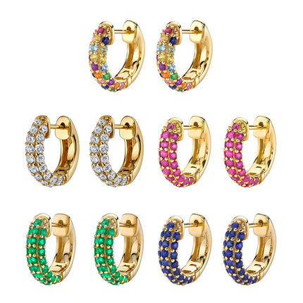 Amazon, Aliexpress, Temu, Shein, European and American Cross-Border Popular Luxury Zircon Earrings and Earrings Wholesale