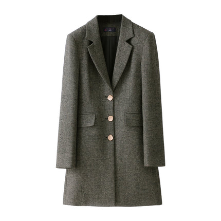 Cross-Border Autumn and Winter New Long-Style Suits, Professional Attire for Women, Mid-Length Fashionable Design, High-End Suit Sets
