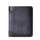Retro blue (two-fold anti-theft card top layer cowhide)