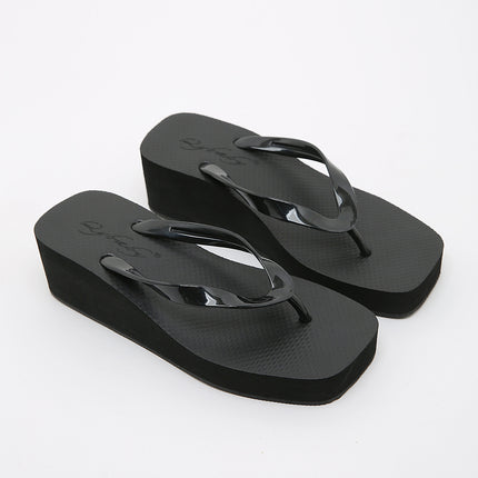 QYBABY Thick-soled Flip-flops Shoes Popular Online Popular Women's Summer Square 5CM Fashion Flip-flops Anti-slip Outer Wear
