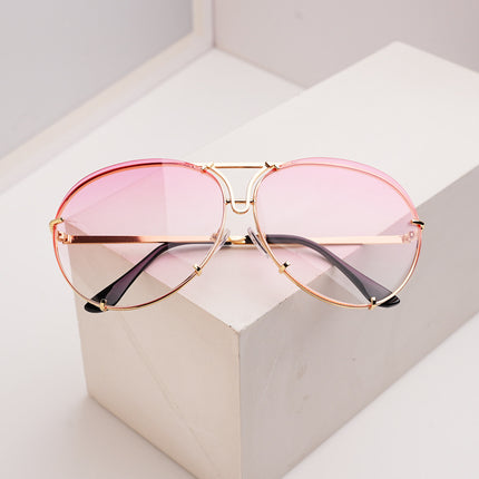 Toad-Shaped Sunglasses 2025 New Fashion Retro Sunglasses European and American Large Frame Women's Metal Sunglasses Ins