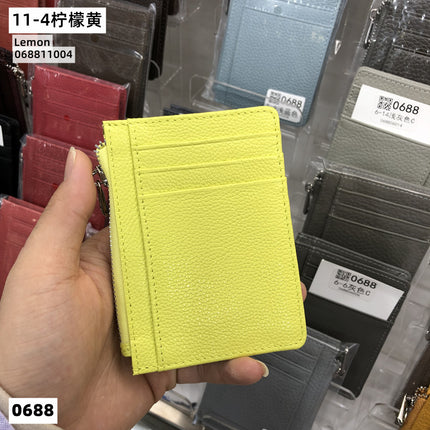Double-sided Driver's License Multi-card Slot Genuine Leather Zipper Card Bag Top Layer Cowhide Men's Thickened Light Luxury Women's Small Coin Purse Case