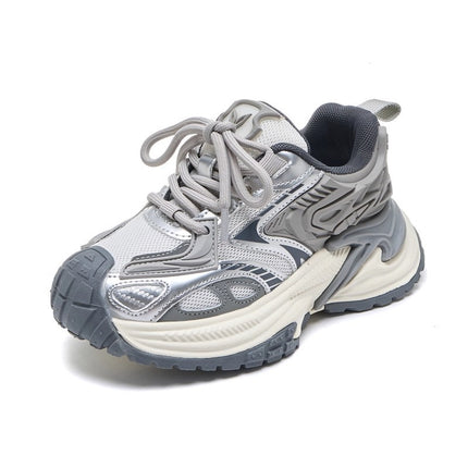 Children's Rattlesnake Silver Boys' Dad Shoes Black Heterochromatic Cat Eye Girls' Outdoor Sports Shoes Soft Sole Trendy