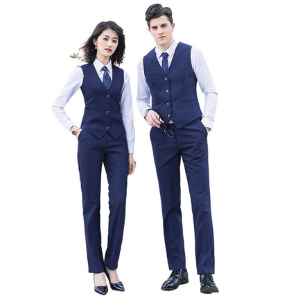 Professional Wear Men's and Women's Vest suit Hotel Front Desk KTV Attendant Work Clothes Billiards Club Embroidered LOGO