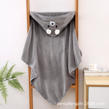 Coral Fleece Bath Towel Class A Baby Holding quilt Absorbent Newborn Children Autumn and Winter Thickened Package Cartoon Hooded Bath Towel Bucket