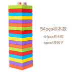 [54 stacked pieces + 2 dice] color
