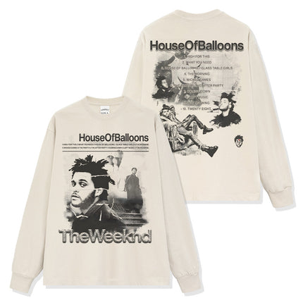 Cross-border American hip-hop potted brother The Weeknd printed short sleeve t-shirt loose crew neck hooded sweater wholesale