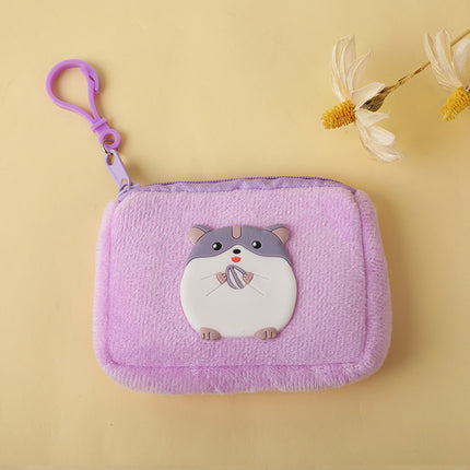 Cute plush coin purse children girl heart student mini wallet key storage bag portable earphone bag wholesale