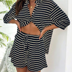 Apricot blue stripes / S