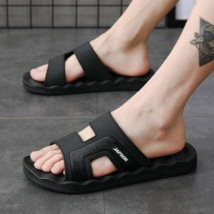 Large Size Men's Slippers Men's Sandals and Slippers for Outer Wear Massage One-Word Thick Bottom Non-Slip Household Bathing Sandals for Summer for Youth