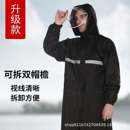 Enlarged Long Reflective Raincoat Men's Labor Protection Coat Poncho Outdoor Safety Duty Hiking Printable logo Wholesale