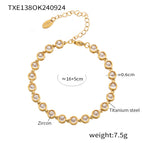 TXE138-Gold White Zircon Bracelet