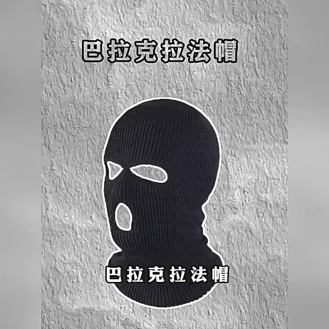 Winter Men's Knitted Ear Protection Windproof Woolen Cold-Proof Hood Mask Warm Cold Hat Dual-Purpose Hat Warm