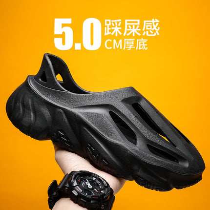 2023 New Men's Sandals Casual Garden Shoes Men's Outdoor Slippers Breathable Hole Shoes Men's Thick Sole Beach Shoes for Men